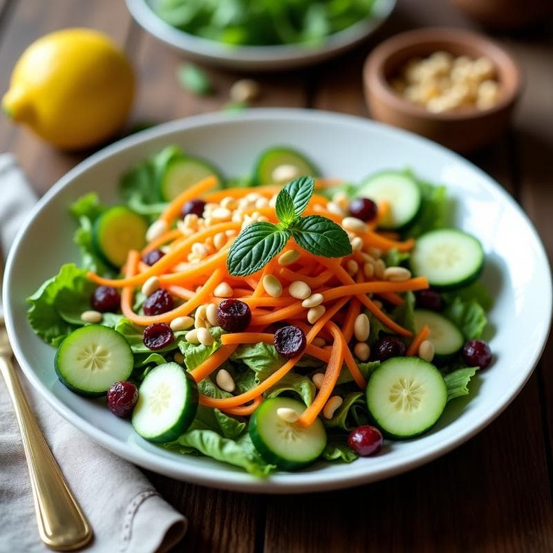 Ensalada de Kakadu con Vinagreta de Macadamia y Limón: Receta Australiana Vegana y Cruda