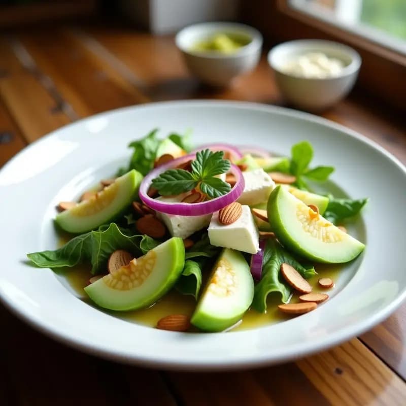 Ensalada de Kiwano y Queso de Cabra con Vinagreta de Miel de Agave: Receta Africana Exótica