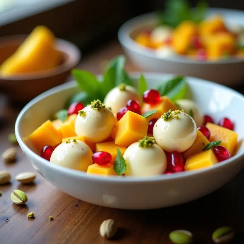 Ensalada de Kulfi con Pistacho y Cardamomo: Postre Indio Sin Azúcar y Vegano