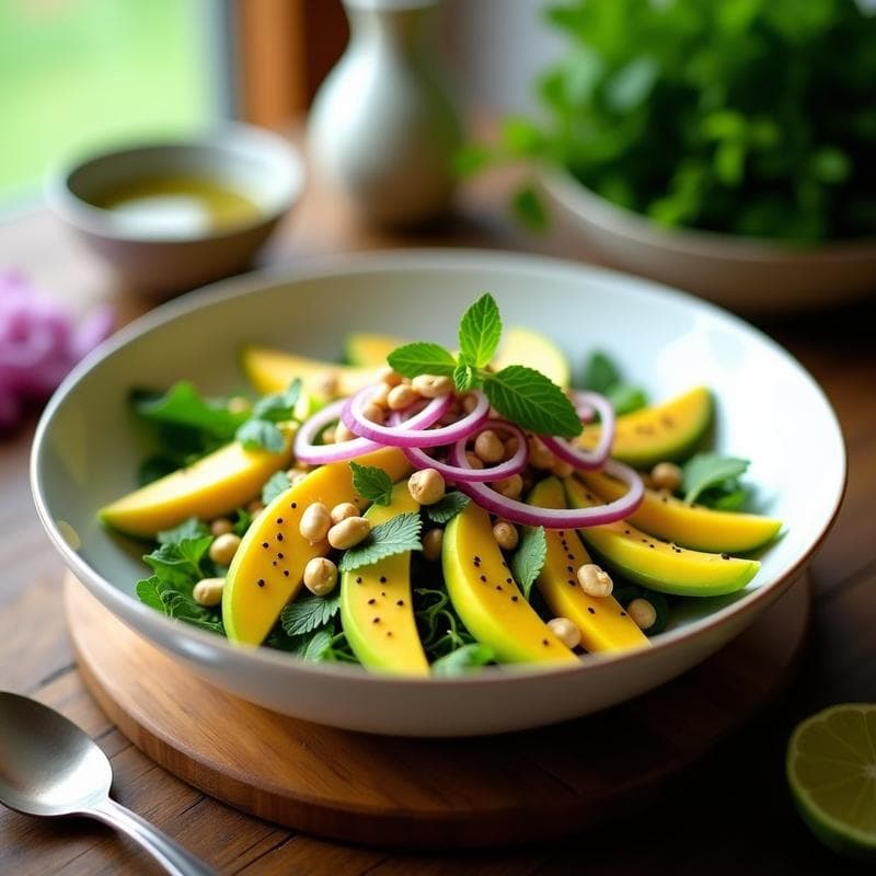 Ensalada de Mango Verde y Cacahuetes con Vinagreta de Lima: Receta Vietnamita Refrescante