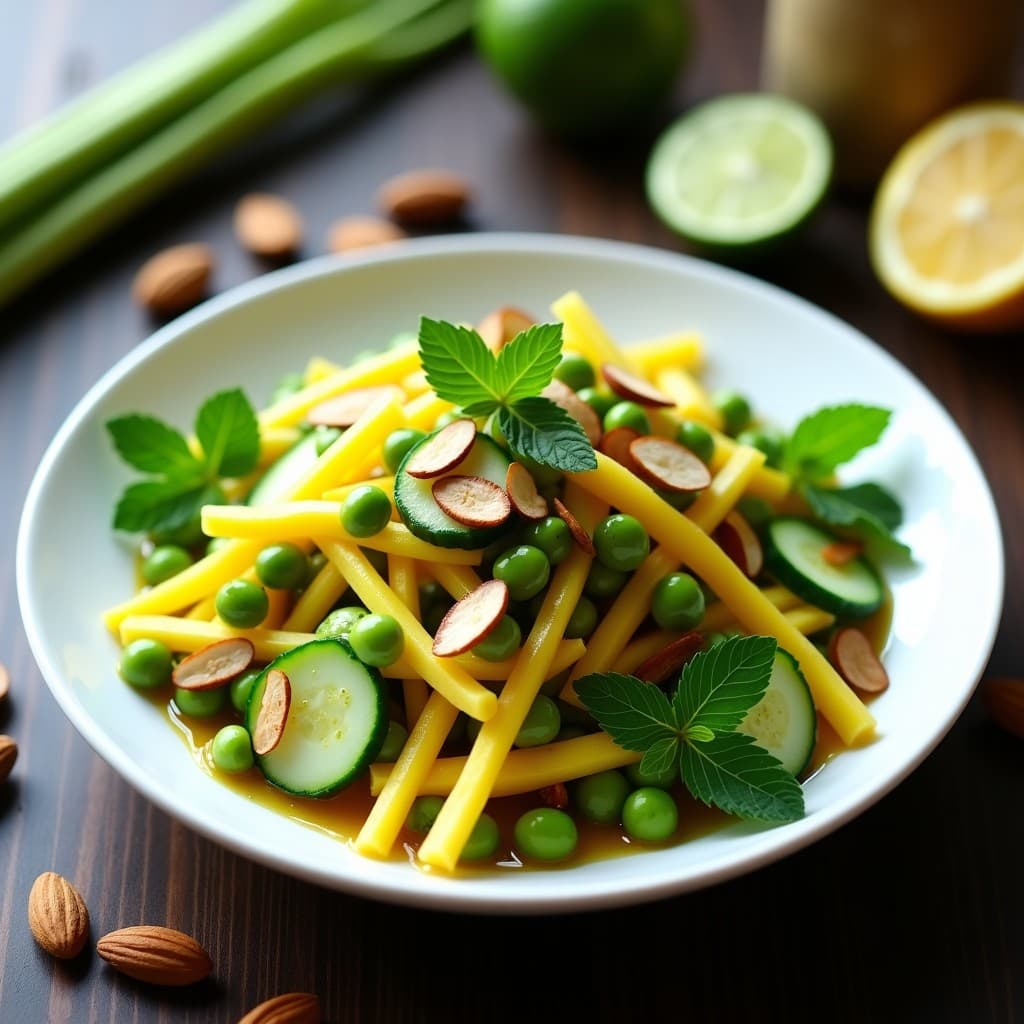 Ensalada de Mango Verde y Edamame con Aderezo de Cítricos: Receta Vietnamita Fresca