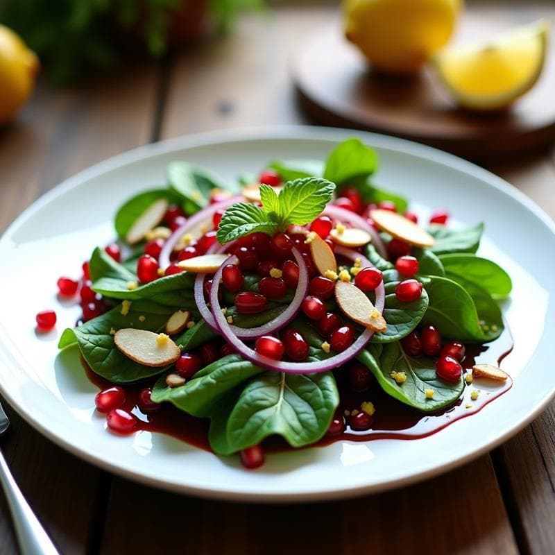 Ensalada de Mangold y Granados con Aderezo de Vinagre Balsámico: Receta Mediterránea Vegana