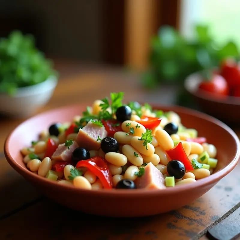 Ensalada cà lla Mongeta con Ventresca y Pimientos del Piquillo: Receta Catalana en 15 Minutos
