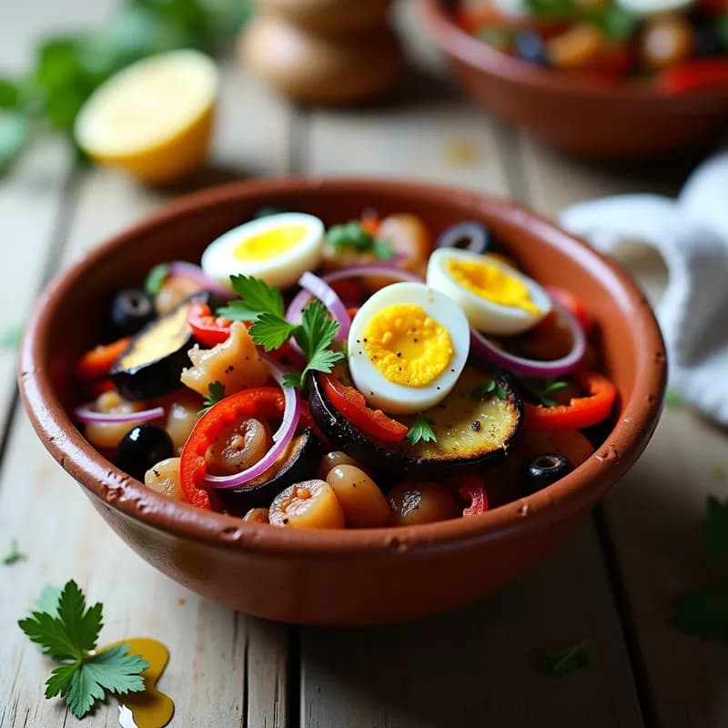 Ensalada Moruna con Berenjena Asada: Receta Tradicional con Toque Ahumado en 30 Minutos