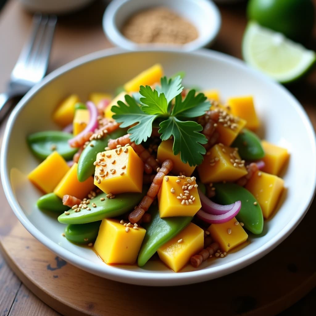 Ensalada de Nopal y Mango con Aliño de Chipotle: Receta Mexicana Vegana y Refrescante