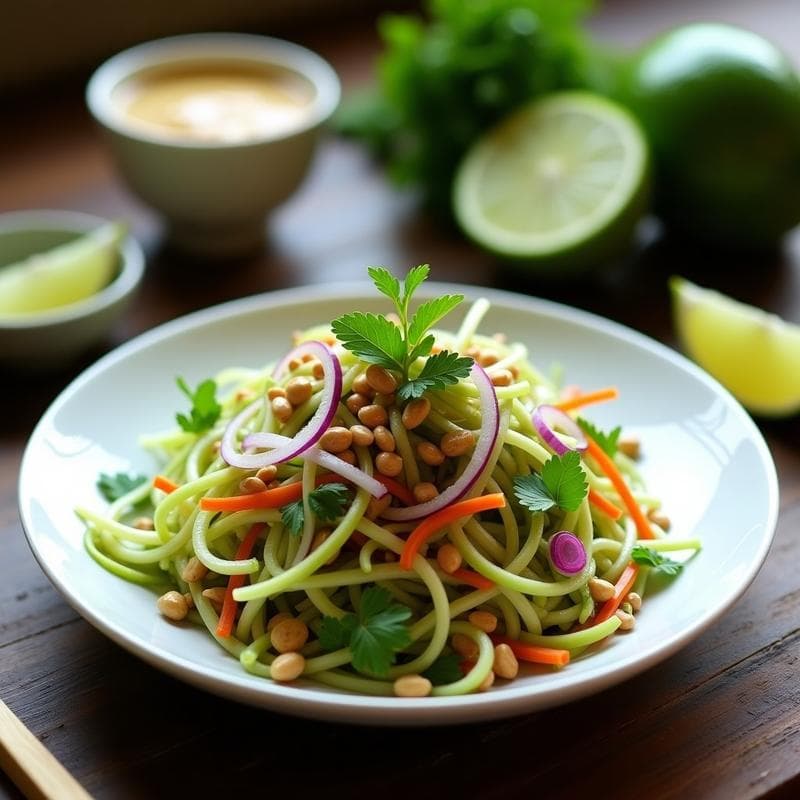 Ensalada de Papaya Verde y Germinados con Aderezo de Lima y Cilantro: Receta Vietnamita Detox