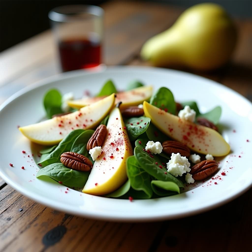 Ensalada de Pera y Queso Azul con Vinagreta de Mosto de Uva: Receta Gourmet Sin Gluten y Rápida