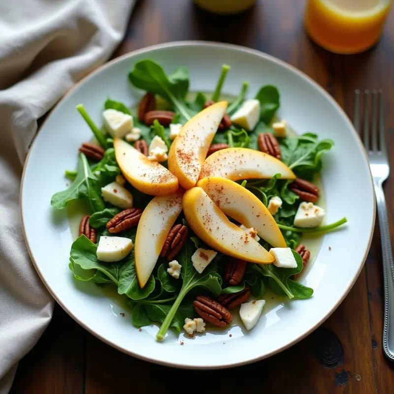 Ensalada de Rúcula con Peras y Queso de Oveja: Receta Francesa Keto y Sin Gluten