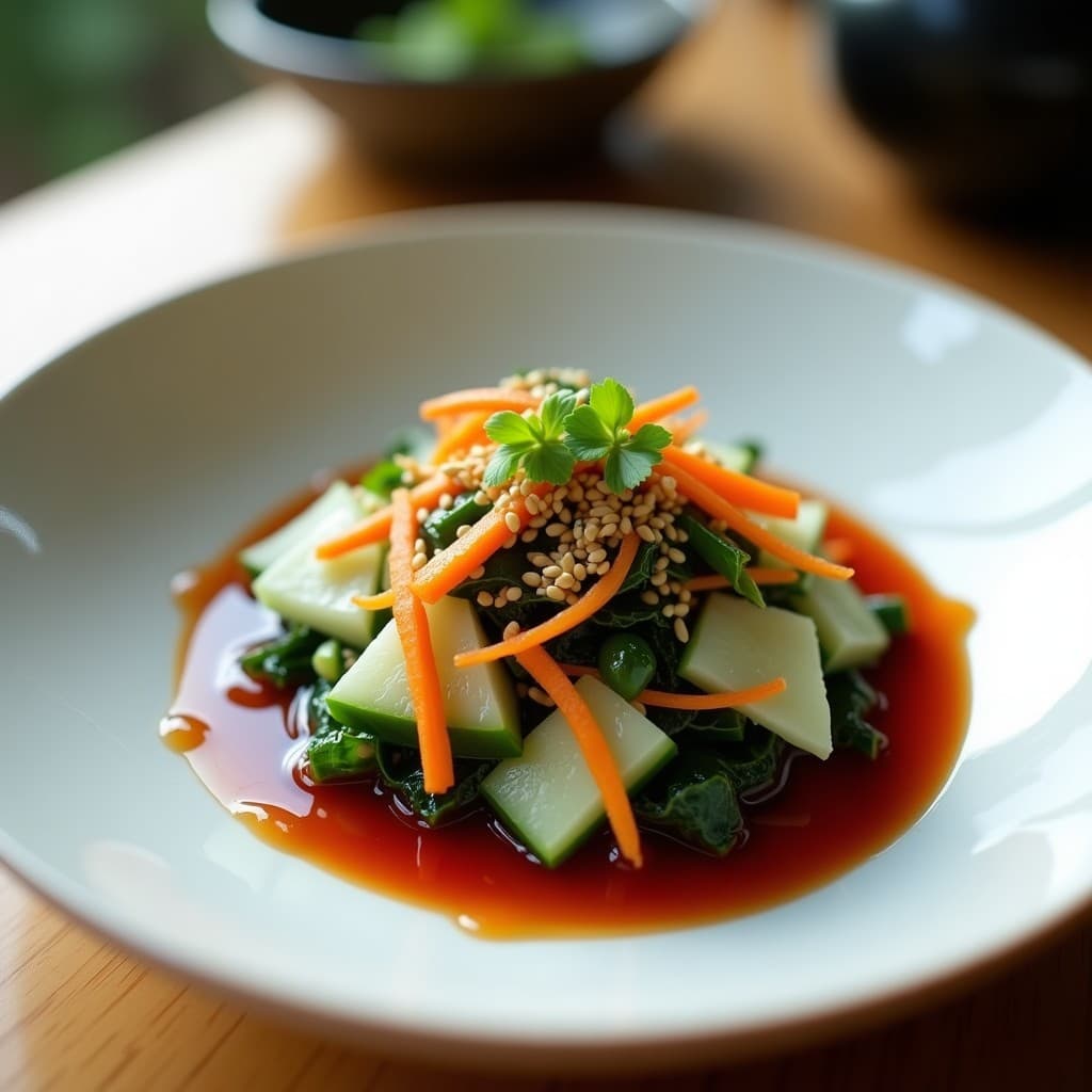 Ensalada de Watakushi con Aderezo de Vinagre de Umeboshi: Receta Japonesa Fresca y Desintoxicante