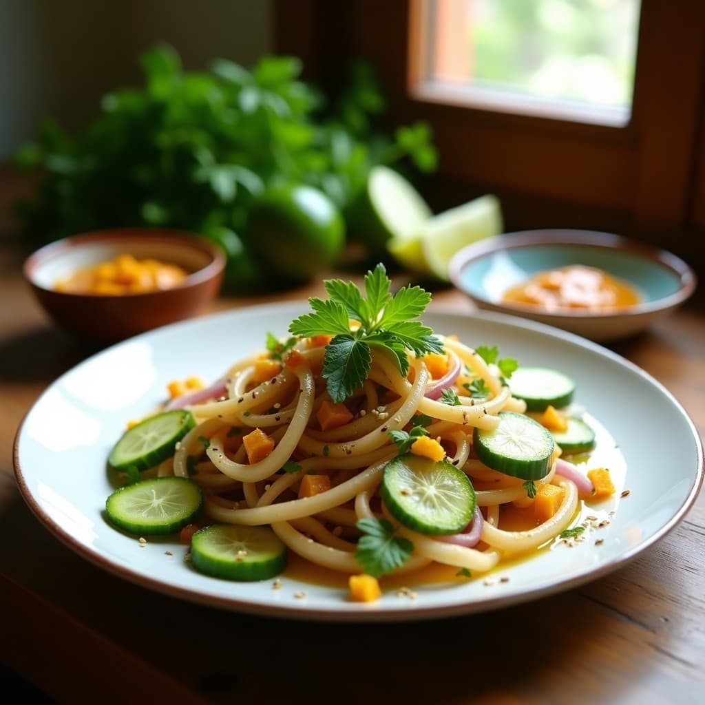 Ensalada de Yacón y Pepino con Vinagreta de Tamarindo: Receta Boliviana Crudivegana