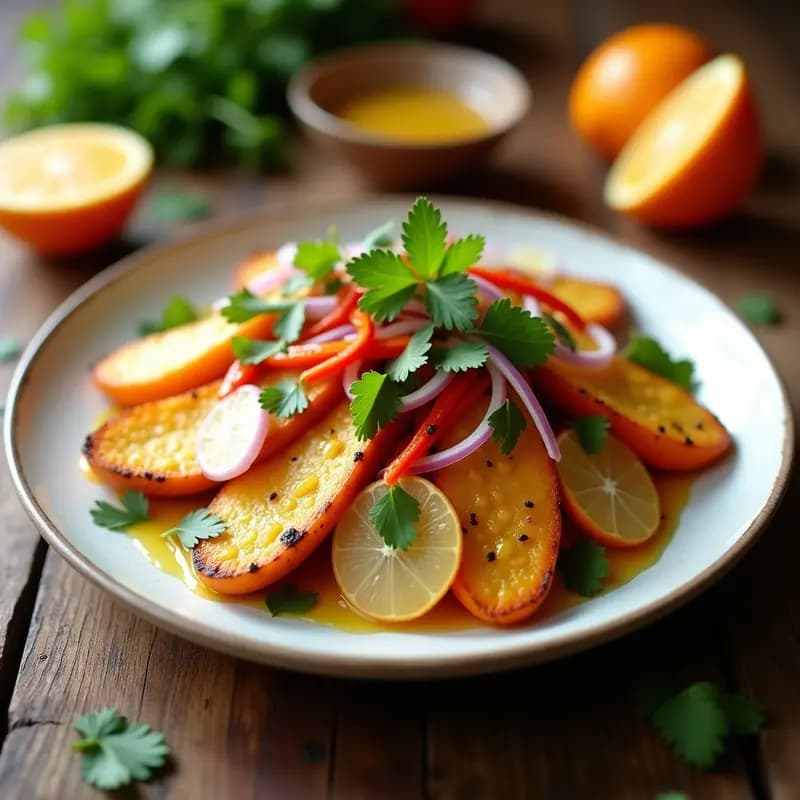 Ensalada de Yuca Asada y hearts of palm: Receta Venezolana Vegana con Vinagreta de Naranja