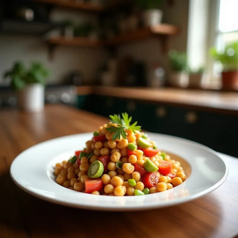 Ensaldilla de Garbanzos y Alcachofas: Receta Española Sin Huevos y Baja en Calorías