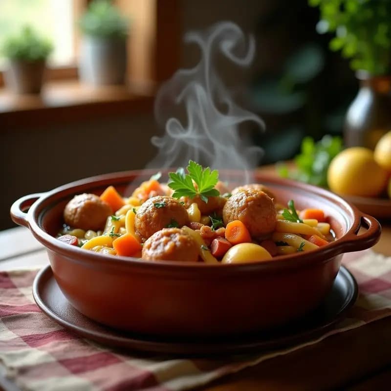 Escudella i Carn d’Olla: Cocido Catalán con Galets y Albóndigas