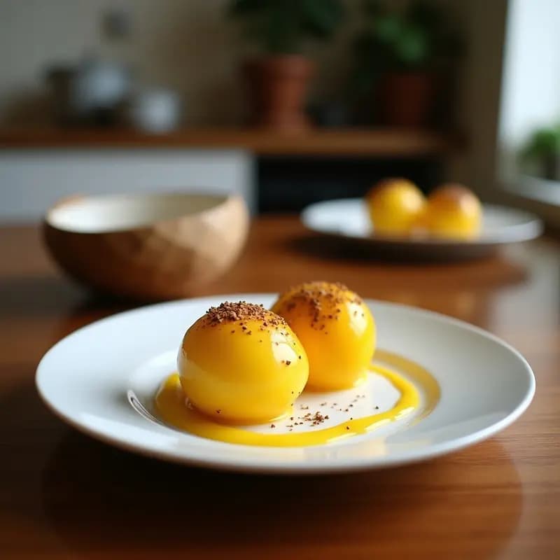 Esferas de Agua de Coco y Mango con Caviar de Chía: Postre Líquido para Instagram en 10 Minutos
