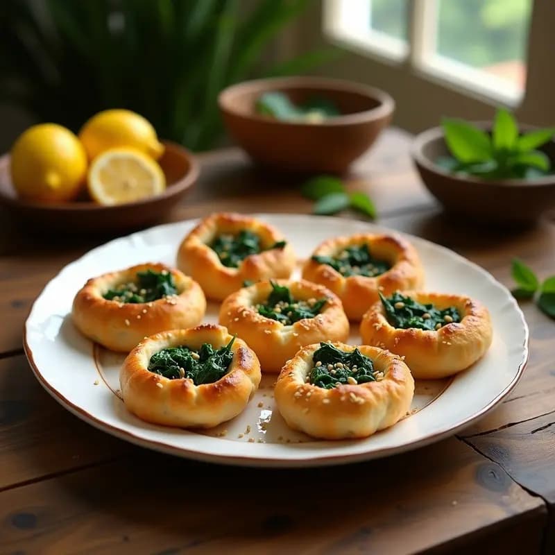 Esfihas Libanesas de Espinacas y Piñones: Aperitivo Árabe Crujiente en Airfryer