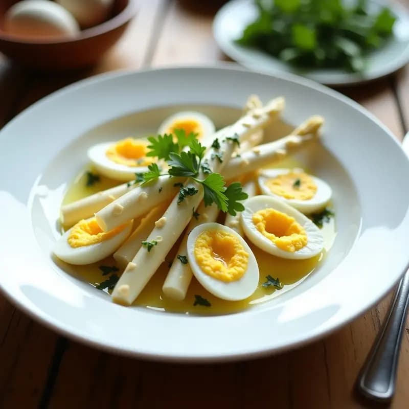 Espárragos blancos con vinagreta: Receta navarra de primavera ligera y elegante