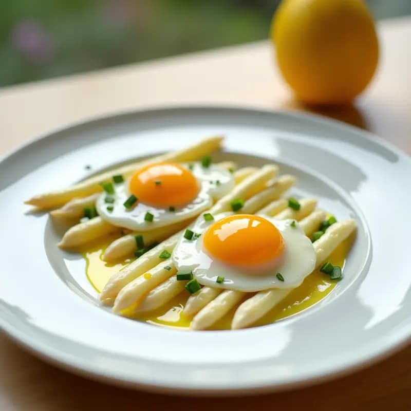 Espárragos Blancs con Vinagreta de Limón y Yema de Huevo: Entrante Primaveral