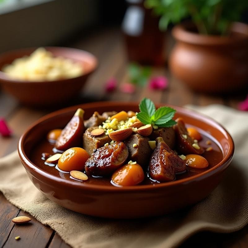 Estofado de Cordero con Higos Caramelizados y Rosas de Damasco: Receta en Olla Lenta con Toque Persa