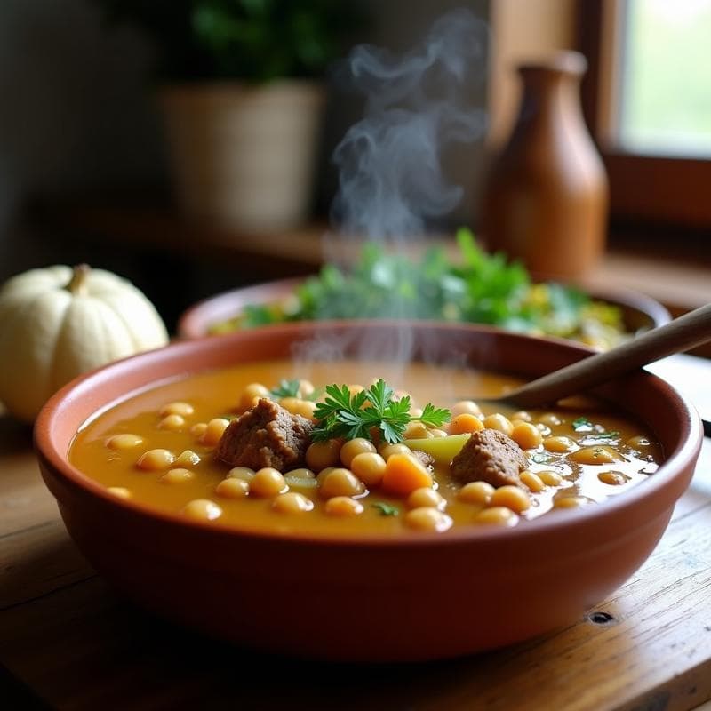 Estofado de Garbanzos y Stalks de Apio con Caldo de Huesos: Receta Keto en Olla Lenta