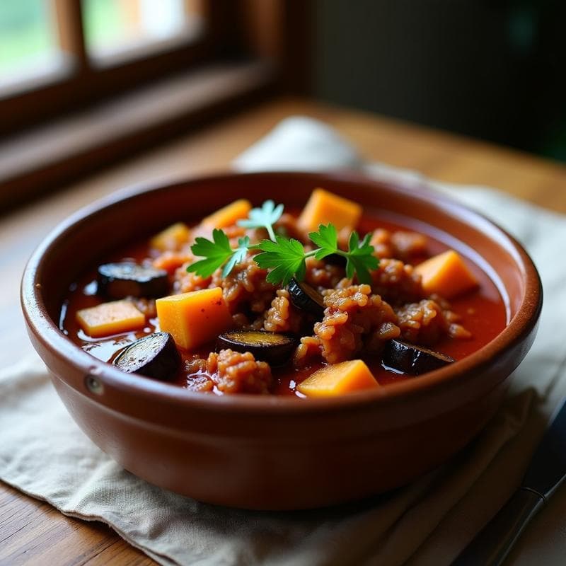 Estofado de Jackfruit y Berenjenas Ahumadas: Receta Vegana en Olla Lenta con BBQ