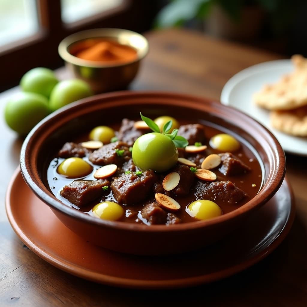 Estofado de ternera con Ciruelas Verdes y Especias de Baharat: Receta Libanesa en Olla Express