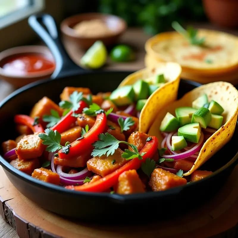 Fajitas de Seitan con Pimientos y Cebolla: Receta Tex-Mex Vegana y Alta en Proteína