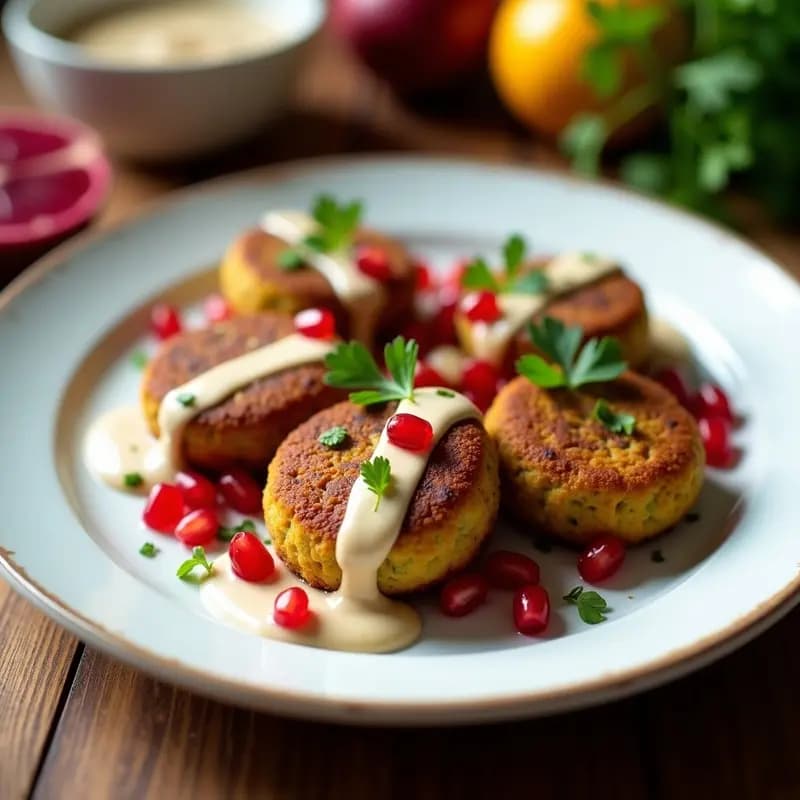 Falafel al Airfryer con Salsa de Tahini y Granada: Receta Árabe Crujiente y Colorida