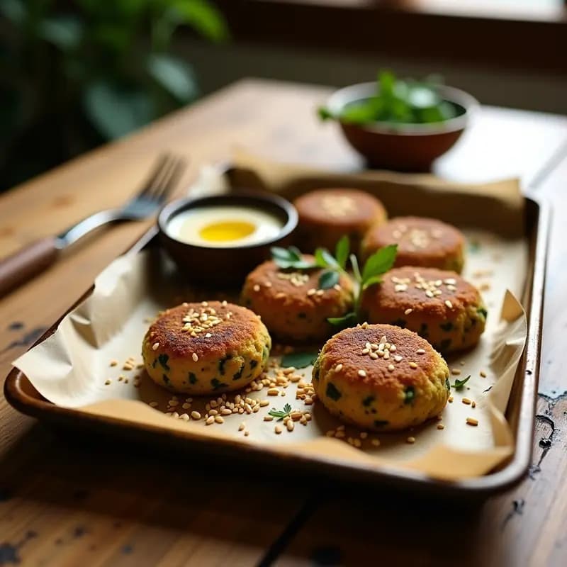 Falafel de Garbanzo y Espinacas al Horno: Receta Libanesa Sin Fritura y Vegana