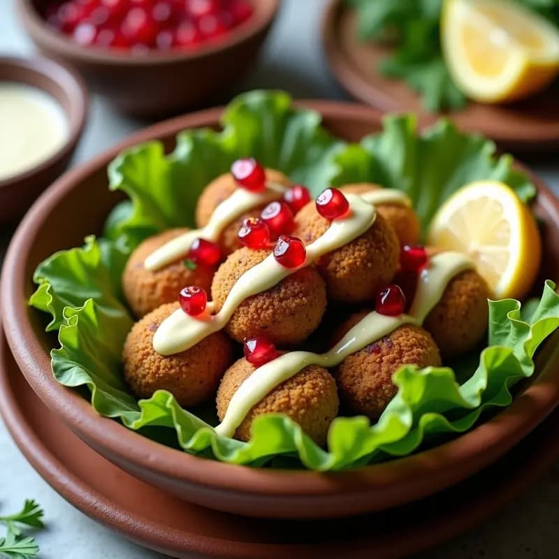 Falafel de Habas con Tahini y Granados: Receta Palestina Sin Gluten y Crujiente