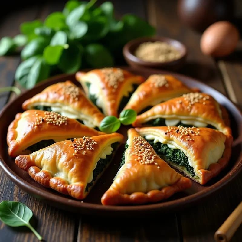 Fatayer de Espinacas y Queso Akkawi: Empanadas Libanesas al Horno Sin Gluten