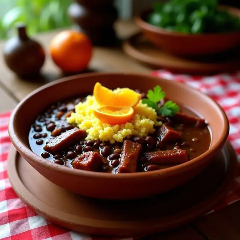 Feijoada Brasileira con Costillas de Cerdo y Farofa: Receta de Festa Junina Tradicional