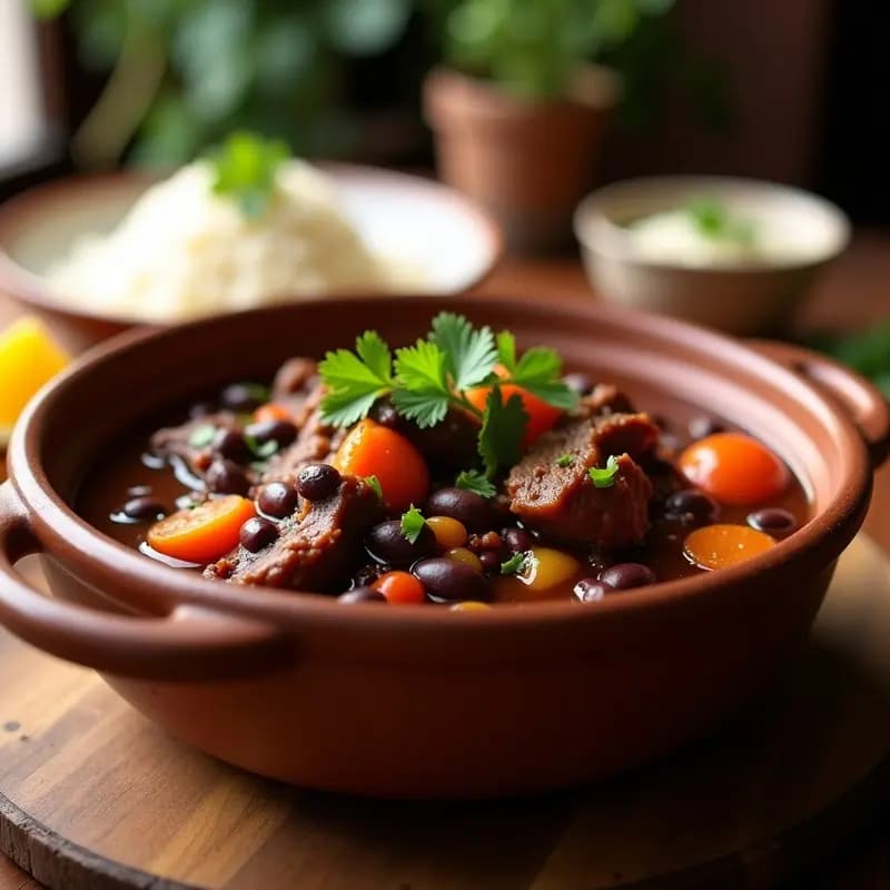 Feijoada Brasilera con Carne de Res y Verduras: Receta en Olla Exprés Contundente