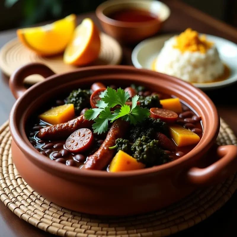 Feijoada Completa con Carnes y Verduras: Receta Brasileña para Ocasiones Especiales