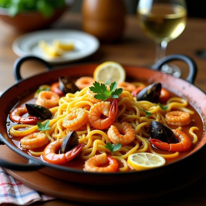 Fideuà de Mariscos con Azafrán y Ñora: Receta Tradicional Valenciana en Thermomix