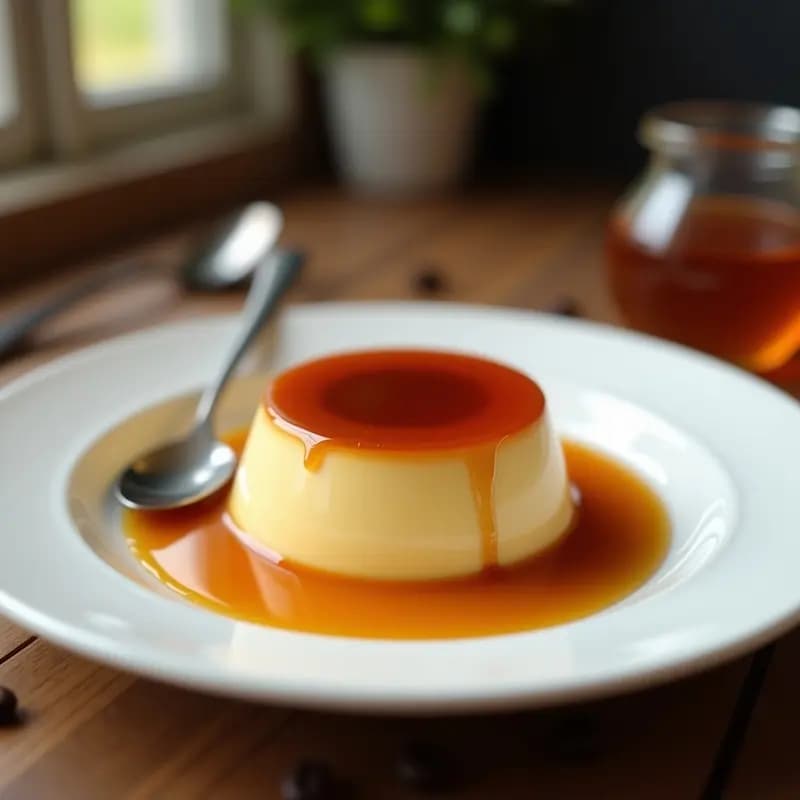 Flan de Café con Caramelo de Miel: Postre Clásico con Toque Aromático