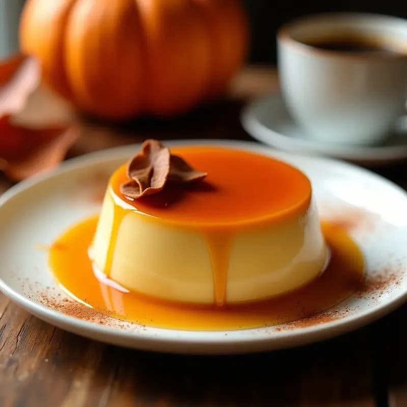 Flan de Calabaza con Caramelo Líquido: Postre Otoñal Sin Lácteos