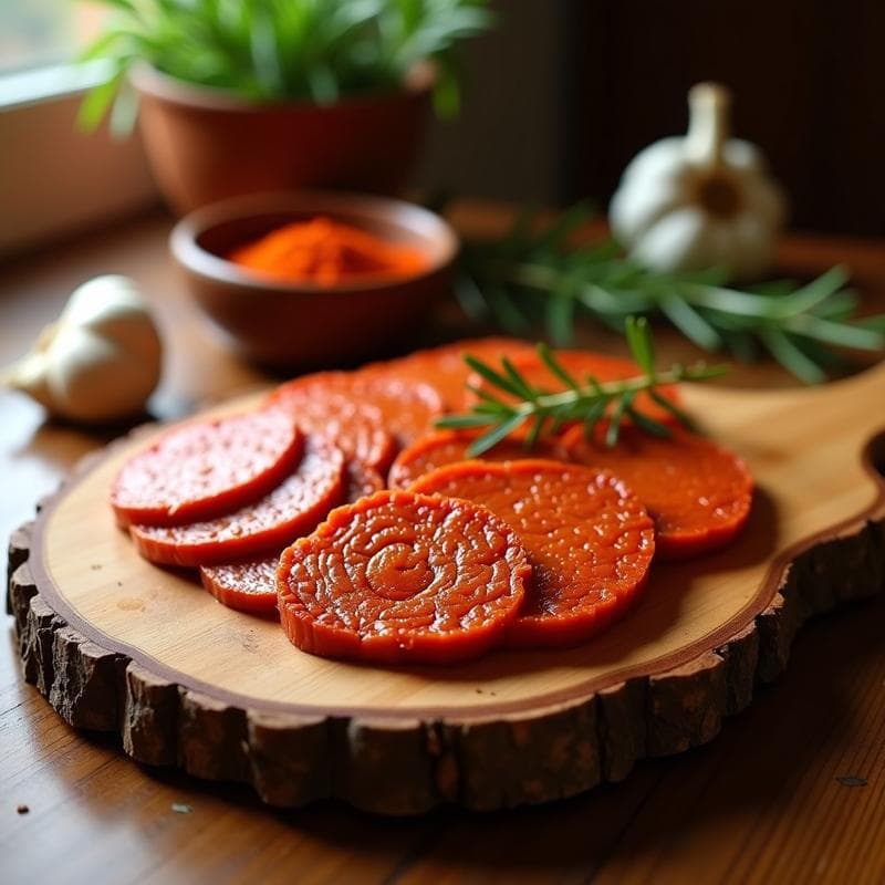 Fuet Vegano de Seitán y Pimentón: Receta Española Sin Gluten y Alta en Proteína