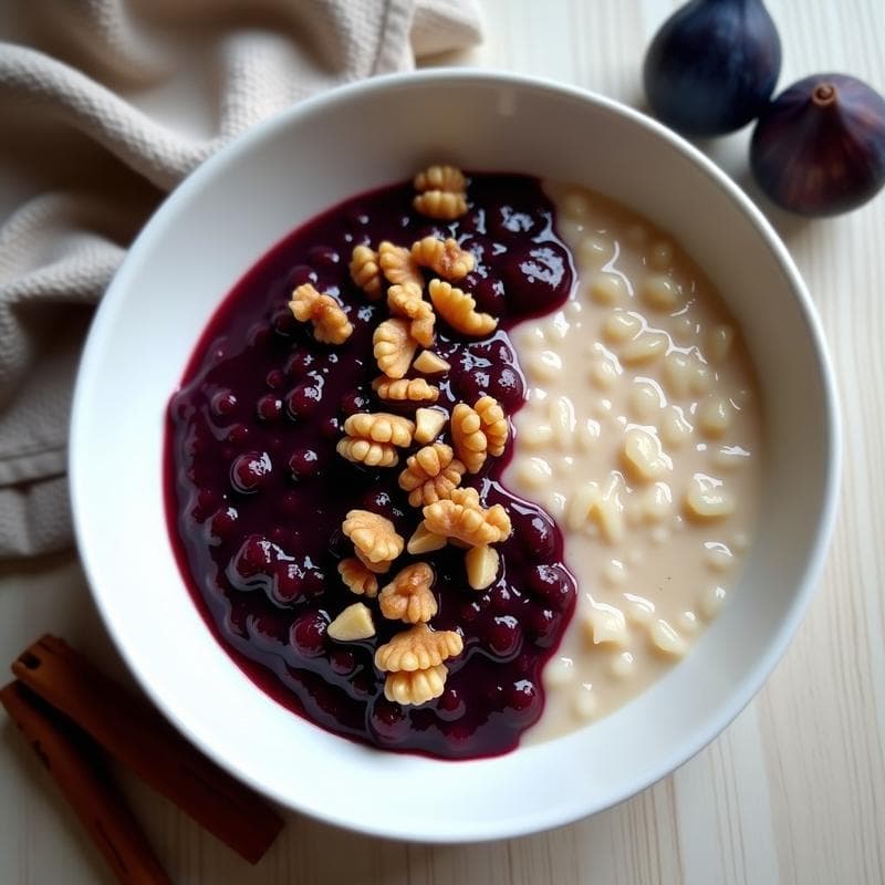 Gachas de Avena con Compota de Higo Negro y Nueces: Desayuno Sin Azúcar y Energético