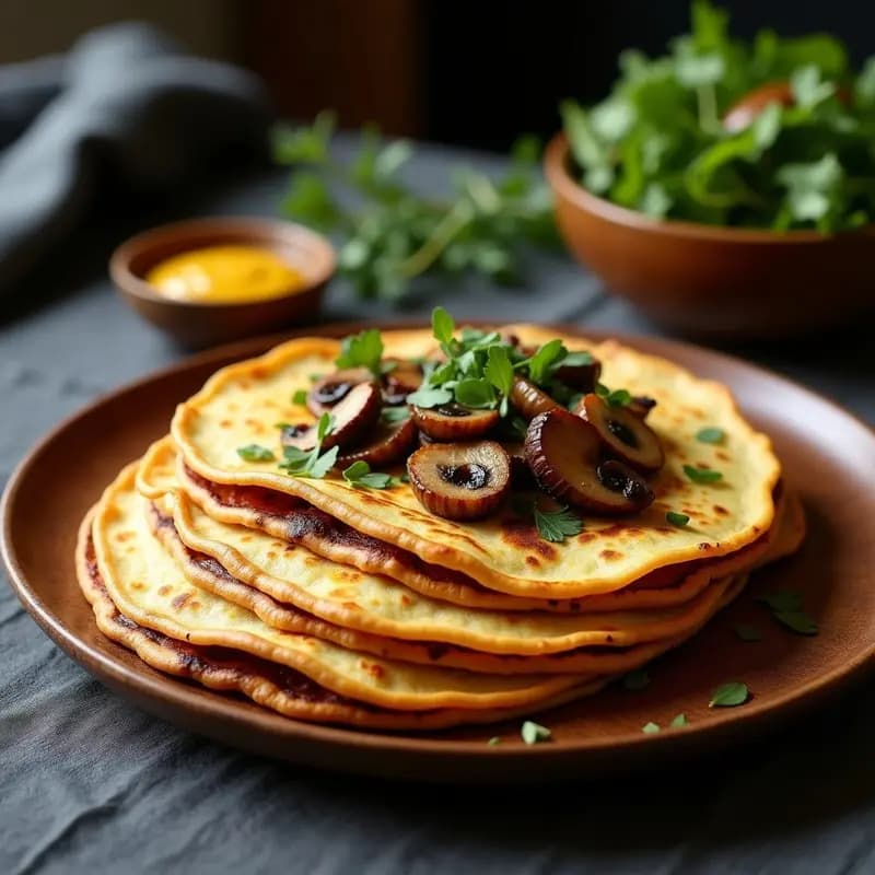 Galettes de Sarrassin con Champiñones y Cebolla Caramelizada: Crepes Francesas Sin Gluten