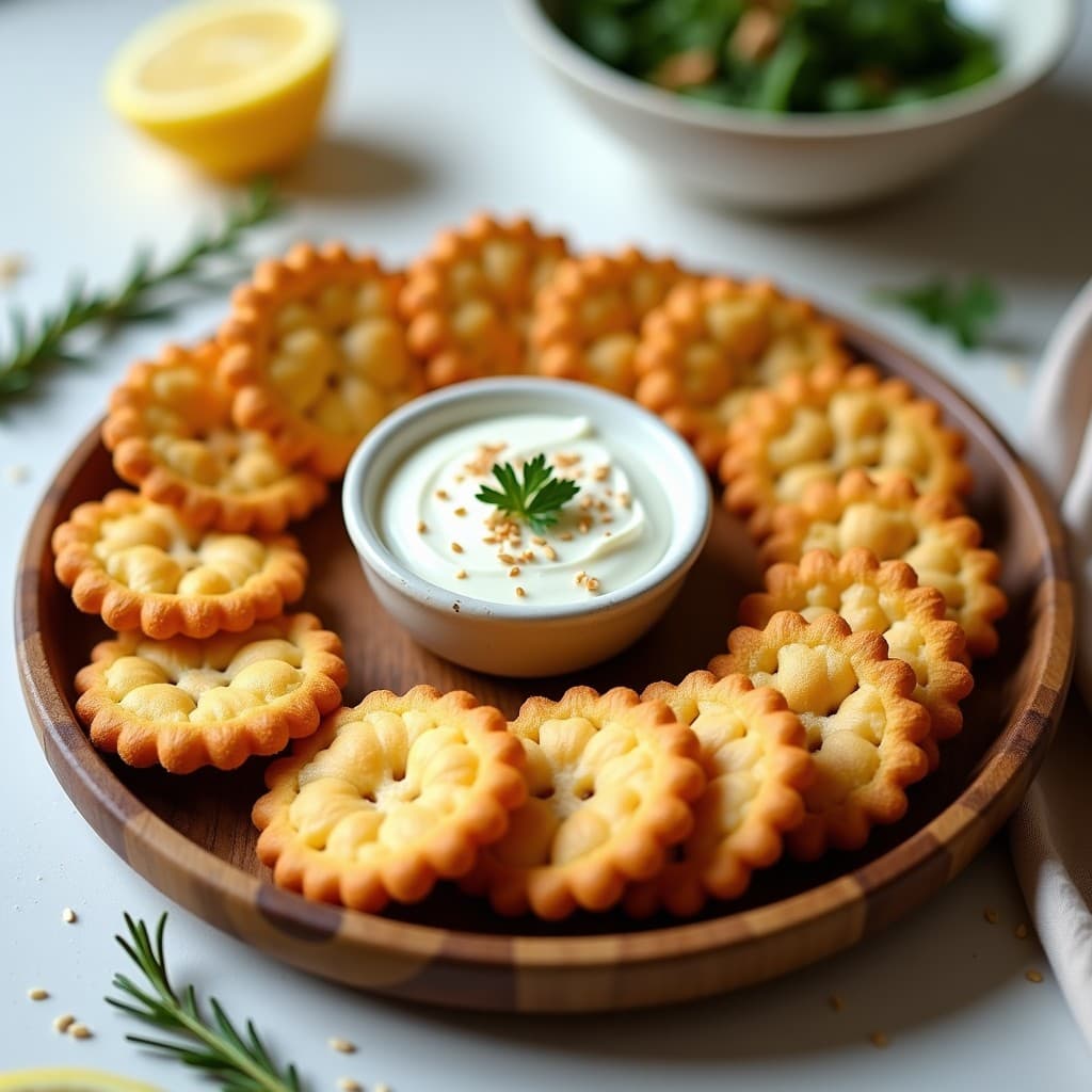 Galletas de Garbanzo y Romero con Dip de Yogur de Soja: Snack Crujiente y Alto en Fibra
