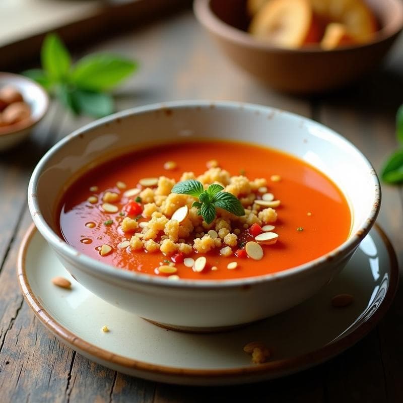 Gazpacho Andaluz Bajo en Carbohidratos: Receta en Airfryer con Toque Crujiente