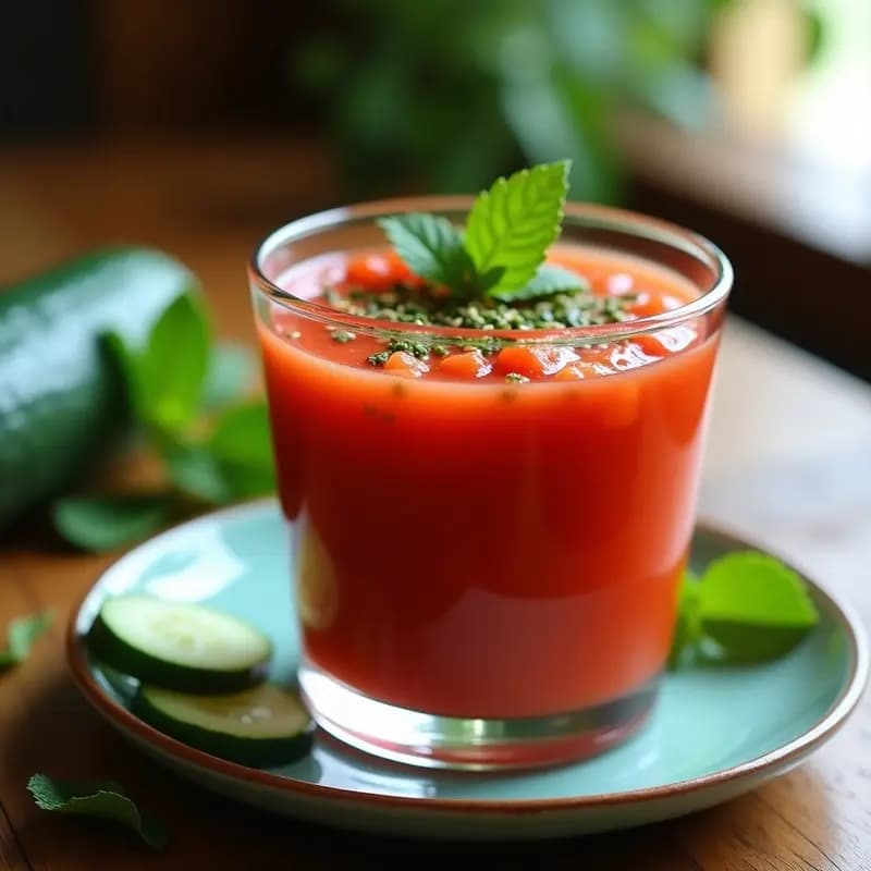 Gazpacho de Pico Vegano con Algas Wakame: Receta Fresca y Alta en Proteínas en 15 Minutos