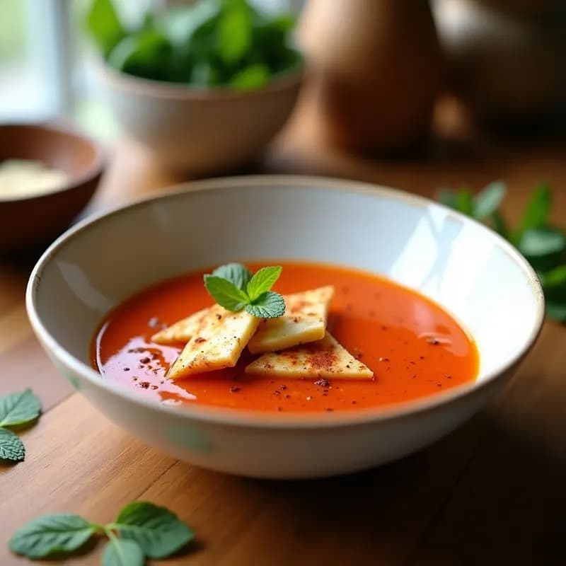 Gazpacho Picón Vegano Crujiente: Receta en Airfryer con Pan de Pita para un Aperitivo Único