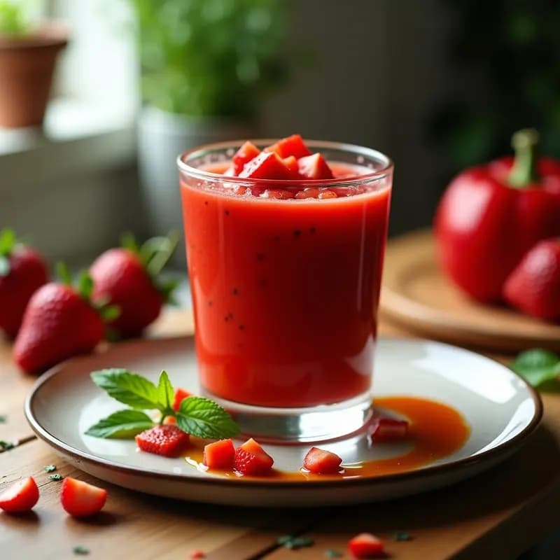 Gazpacho Andaluz Sin Tomate: Receta con Pimiento Rojo y Fresas para Intolerantes