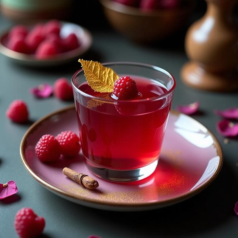 Gelatina de Frambuesa y Agua de Rosas con Hoja de Oro: Postre Persa Sin Azúcar