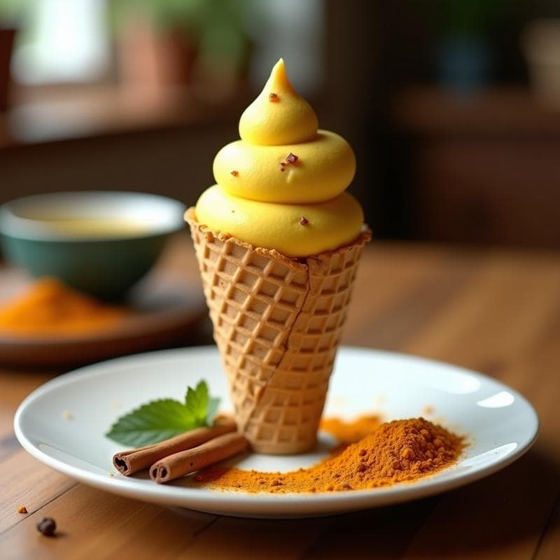 Gelato de Tumeric Latte y Dátiles: Postre Vegano Sin Azúcar para Heladera