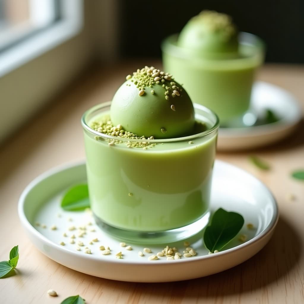 Gelato de Matcha y Leche de Avena: Postre Japonés Sin Azúcar y Sin Lactosa en 5 Minutos