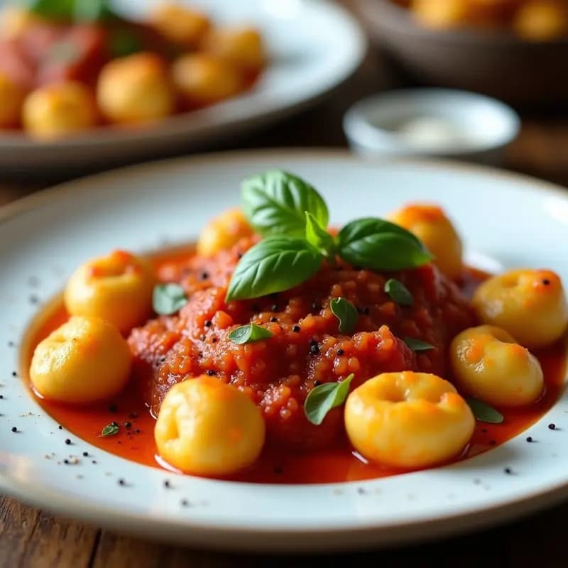 Gnocchi de Boniato y Cúrcuma con Salsa de Tomate Casera: Receta Vegana en Airfryer