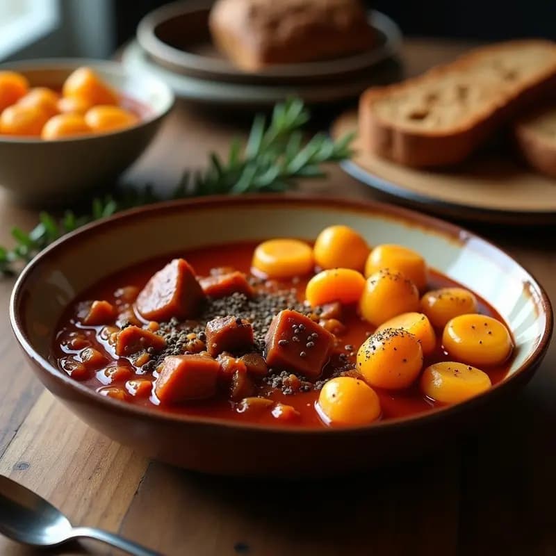 Goulash Húngaro con Ñoquis de Batata: Receta Tradicional Revisitada en 40 Minutos