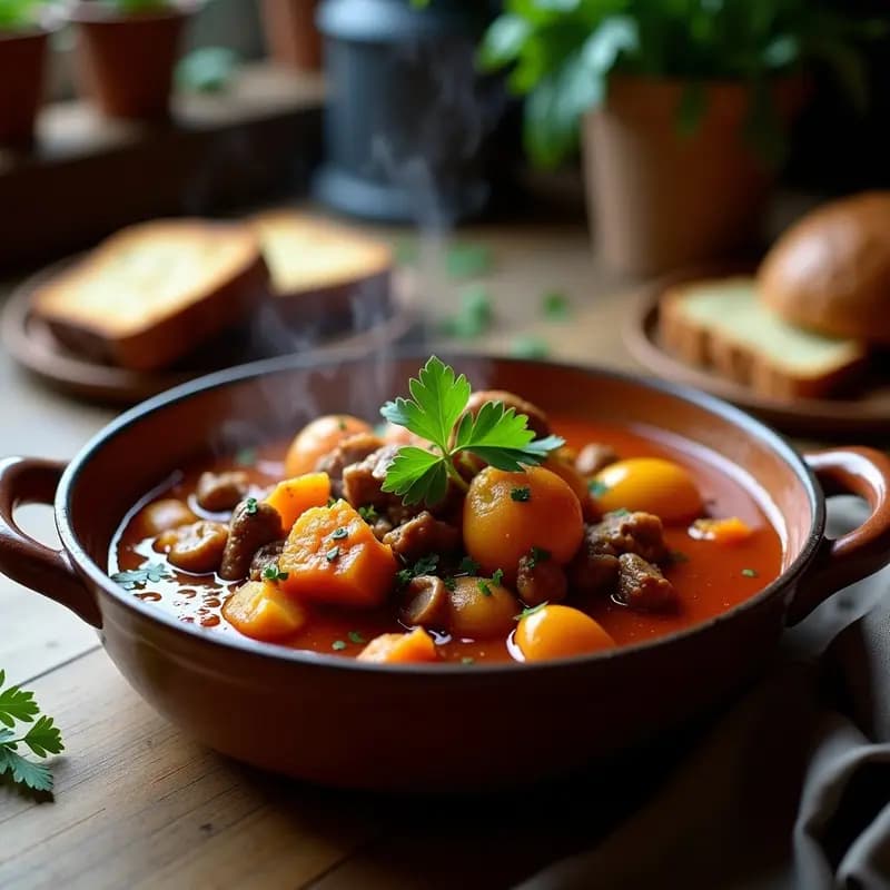Goulashúngaro de Jackfruit: Estofado Vegano con Pimentón Ahumado y Patatas